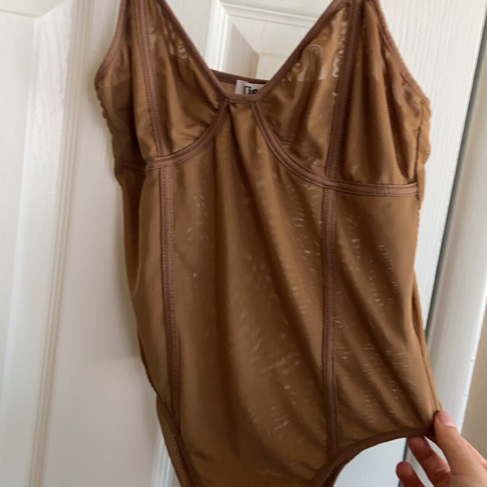 Brown Tiger Mist Mesh Bodysuit - Picture 4 of 7
